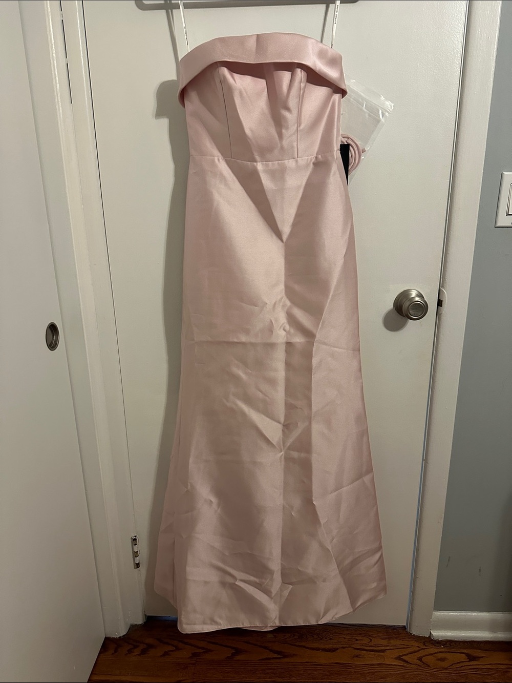 Dessy NEW Strapless Blush Pink Evening Gown
